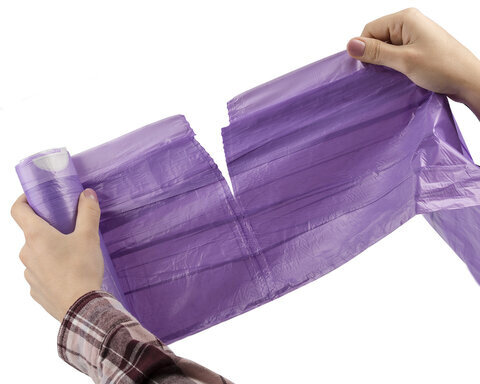 Мешки для мусора с завязками LAIMA "ULTRA" 35 л, фиолетовые, в рулоне 20 шт., прочные, ПНД 13 мкм, 50х60 см, 607685