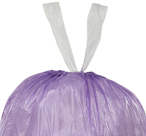 Мешки для мусора с завязками LAIMA "ULTRA" 35 л, фиолетовые, в рулоне 20 шт., прочные, ПНД 13 мкм, 50х60 см, 607685