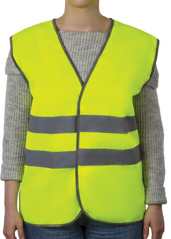 Жилет сигнальный ГОСТ, 2 светоотражающие полосы, ЛИМОННЫЙ, XXL (56-58), ПЛОТНЫЙ ГРАНДМАСТЕР, 610835