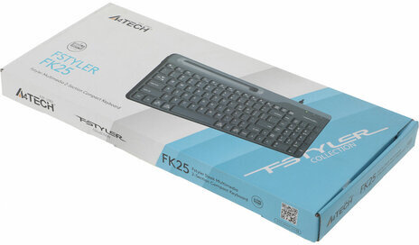 Клавиатура проводная A4TECH Fstyler FK25, USB, 103 кнопки, черная, 1530215