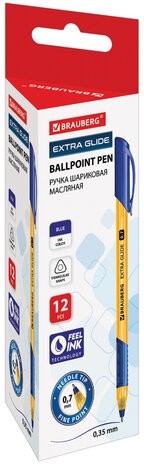 Ручка шариковая масляная BRAUBERG "Extra Glide GT Tone Orange", СИНЯЯ, узел 0,7 мм, линия письма 0,35 мм, 142923