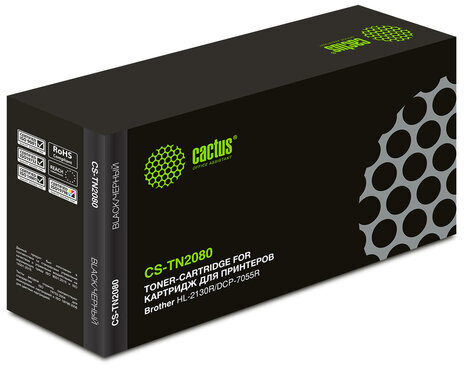 Картридж лазерный CACTUS (CS-TN2080) для BROTHER HL-2130R/DCP-7055R, ресурс 700 стр.