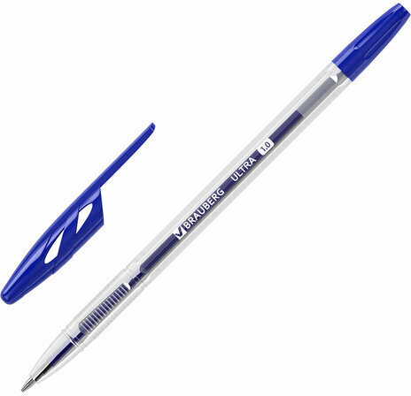 Ручки шариковые BRAUBERG "ULTRA", НАБОР 4 штуки (2 синих, 1 черная, 1 красная), узел 1 мм, 143569