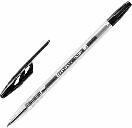 Ручки шариковые BRAUBERG "ULTRA", НАБОР 4 штуки (2 синих, 1 черная, 1 красная), узел 1 мм, 143569