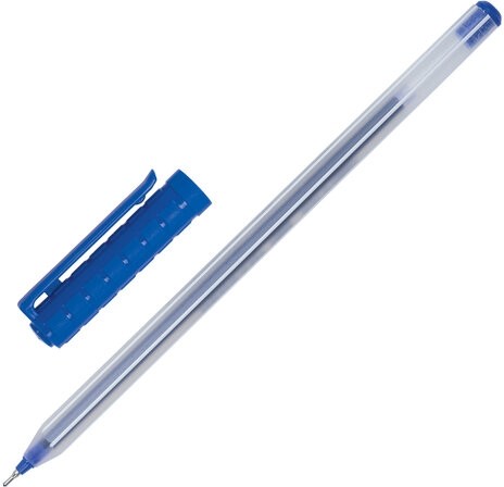 Ручка шариковая масляная PENSAN 1005, СИНЯЯ, корпус прозрачный, узел 0,7 мм, линия письма 0,5 мм, 1005