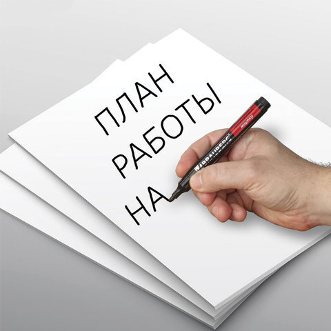 Маркер перманентный (нестираемый) BRAUBERG "Contract", ЧЕРНЫЙ, круглый наконечник, 3 мм, без клипа, 150465