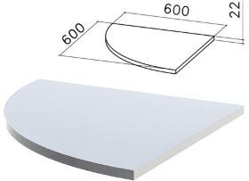 Стол приставной угловой &quot;Монолит&quot;, 600х600х750 мм, БЕЗ ОПОРЫ (640137), цвет серый, ПМ38.11