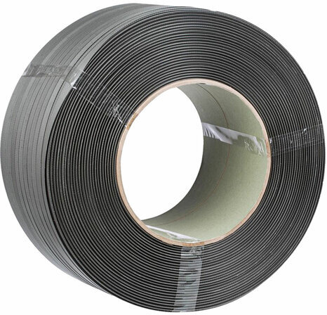 Стреппинг лента полипропиленовая серая, 15 мм х 1 мм, длина 1200 метров, 609094