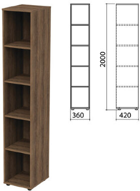 Шкаф (стеллаж) &quot;Приоритет&quot;, 360х420х2000 мм, 4 полки, лагос, К-932, К-932 лагос
