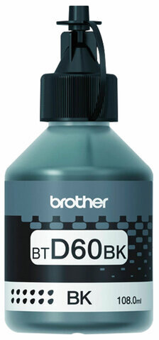 Чернила BROTHER (BTD60BK) для СНПЧ DCP-T310/T510W/T710W, черные, оригинальные, ресурс 6500 страниц