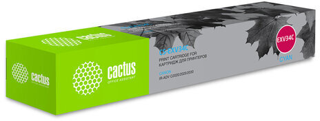Картридж лазерный CACTUS (CS-EXV34C) для Canon IR C2030L/C2030i/C2020i, голубой, ресурс 19000 страниц
