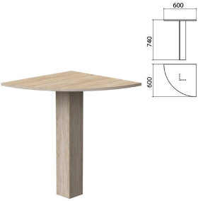 Стол приставной угловой &quot;Бюджет&quot; 600х600х740 мм, дуб сонома, 402664-091