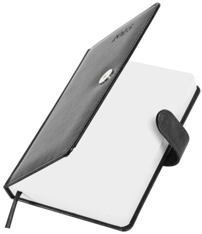 Ежедневник датированный 2025, А5, 138x213 мм, BRAUBERG "Legend", под кожу, застежка, серый, 115793