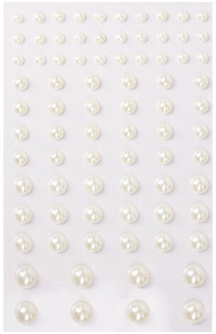Стразы самоклеящиеся "Жемчуг", 6-12 мм, 80 шт., на подложке, ОСТРОВ СОКРОВИЩ, 661389