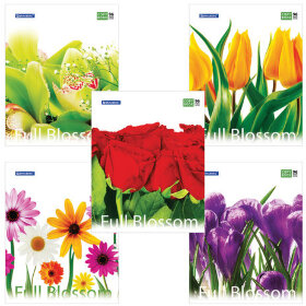 Тетрадь А5, 96 л., BRAUBERG, клетка, обложка картон, ЦВЕТЫ, 401845