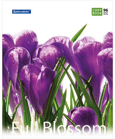 Тетрадь А5, 96 л., BRAUBERG, клетка, обложка картон, ЦВЕТЫ, 401845
