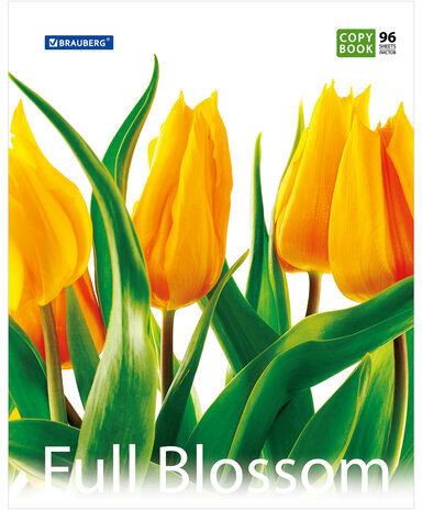 Тетрадь А5, 96 л., BRAUBERG, клетка, обложка картон, ЦВЕТЫ, 401845