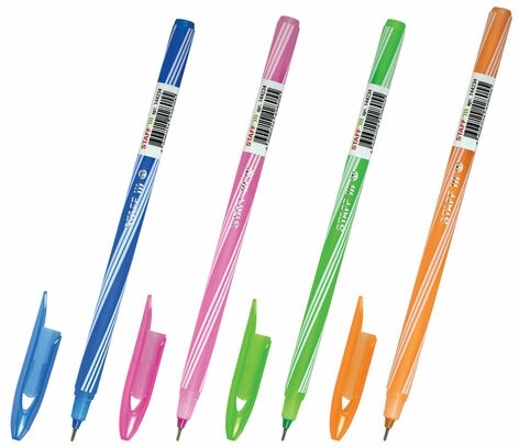 Ручка шариковая STAFF "CANDY NEON", синяя, игольчатый узел 0,6 мм, линия 0,3 мм, 144234