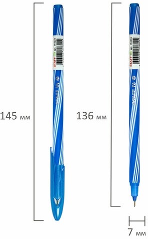 Ручка шариковая STAFF "CANDY NEON", синяя, игольчатый узел 0,6 мм, линия 0,3 мм, 144234