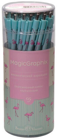 Карандаш механический 0,5 мм, BRUNO VISCONTI "MagicGraphix", "Фламинго", 21-0044/01