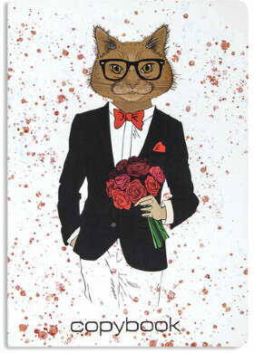 Тетрадь 40 л. в клетку обложка SoftTouch, бежевая бумага 70 г/м2, сшивка, А5 (147х210 мм), MISTER CAT, BRAUBERG, 403768