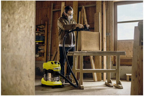 Пылесос хозяйственный KARCHER WD 4 PS, мусоросборник 20 л, мощность 1000 Вт, желтый, 1.628-290.0