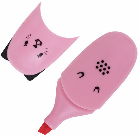 Набор текстовыделителей мини 6 ЦВЕТОВ BRAUBERG KIDS "CUTE CATS PASTEL", линия 1-5 мм, 152436
