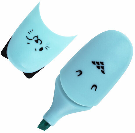 Набор текстовыделителей мини 6 ЦВЕТОВ BRAUBERG KIDS "CUTE CATS PASTEL", линия 1-5 мм, 152436