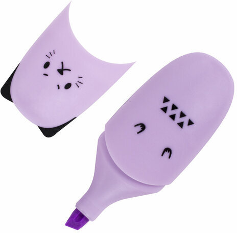 Набор текстовыделителей мини 6 ЦВЕТОВ BRAUBERG KIDS "CUTE CATS PASTEL", линия 1-5 мм, 152436