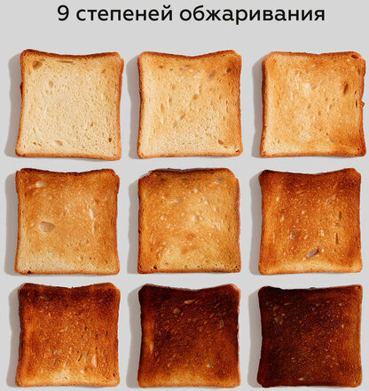 Тостер BQ (БИ-КЬЮ) T2002, 950 Вт, 2 тоста, 9 режимов, сенсорное управление, нержавеющая сталь, 86197754