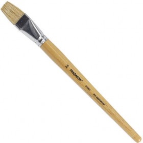 Кисть ПИФАГОР, ЩЕТИНА, плоская, № 24, деревянная лакированная ручка, пакет с подвесом, 200881