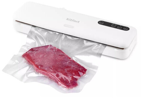 Вакуумный упаковщик KITFORT КТ-1509-2, 130 Вт, 2 режима, ширина пакета до 29 см, белый