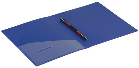 Папка с металлическим скоросшивателем и внутренним карманом BRAUBERG "Contract", синяя, до 100 л., 0,7 мм, бизнес-класс, 221782