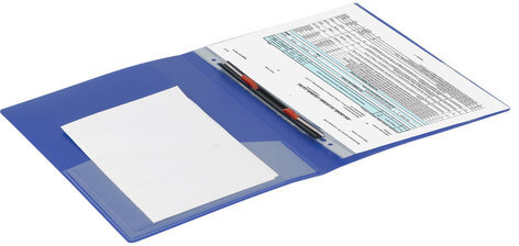 Папка с металлическим скоросшивателем и внутренним карманом BRAUBERG "Contract", синяя, до 100 л., 0,7 мм, бизнес-класс, 221782