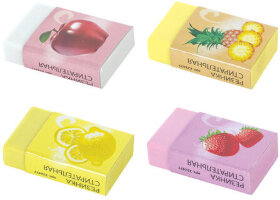 Ластик ПИФАГОР &quot;Фрукты&quot;, 35х21х9 мм, ароматизированный, ассорти, картонный держатель, 222477