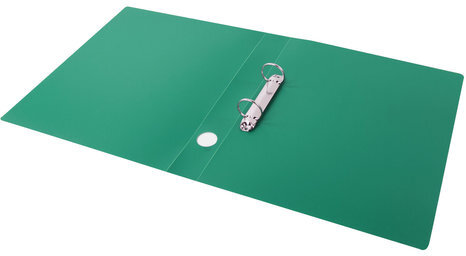 Папка на 2 кольцах STAFF, 40 мм, зеленая, до 300 листов, 0,5 мм, 225723