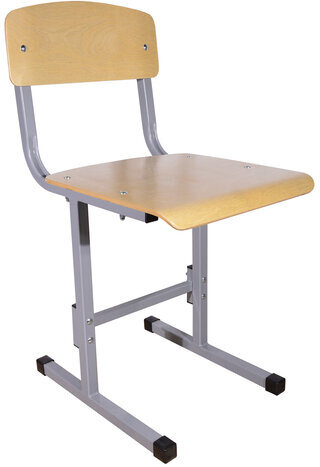 Стул ученический нерегулируемый "Умник", 380х480х800 мм, рост 6, серый каркас