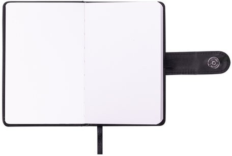 Скетчбук, белая бумага 140 г/м2 90х140 мм, 80 л., КОЖЗАМ, застежка, BRAUBERG ART CLASSIC, черный, 116459