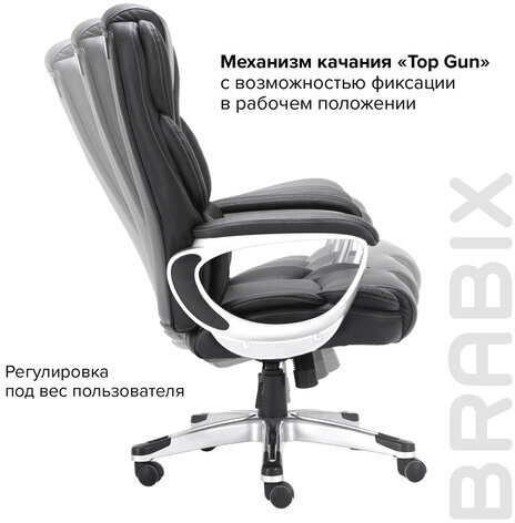 Кресло офисное BRABIX PREMIUM "Rest EX-555", пружинный блок, экокожа, черное, 531938