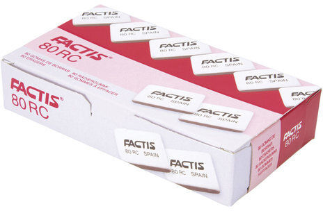 Ластик FACTIS 80 RC (Испания), 28х20х7 мм, белый, прямоугольный, CNF80RC