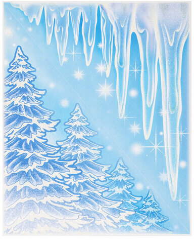 Украшение для окон и стекла ЗОЛОТАЯ СКАЗКА "Морозные узоры 3", 30х38 см, ПВХ, 591225