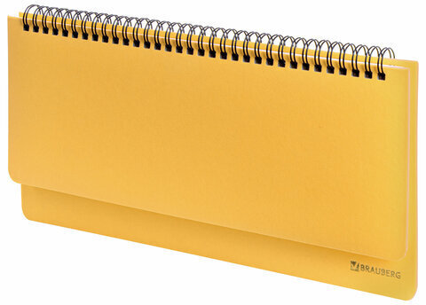 Планинг настольный недатированный (305x140 мм) BRAUBERG "Select", балакрон, 60 л., желтый, 111696