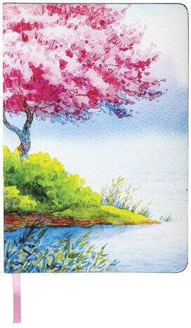 Блокнот А5 (143x210 мм), BRAUBERG VISTA "Spring weather", под кожу, гибкий, 80 л., 112073