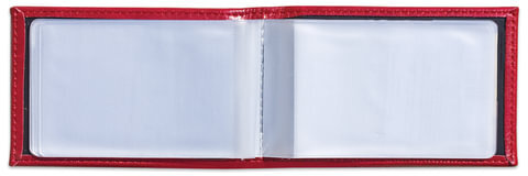 Визитница однорядная BRAUBERG "Imperial", на 20 визиток, под гладкую кожу, бордовая, 231652