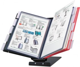 Демосистема настольная/настенная металлическая с 10 цветными панелями А4, черная, BRAUBERG "SOLID", 236718