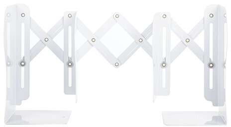 Подставка-держатель для книг и учебников BRAUBERG, раздвижная, металлическая, белая с печатью, 237903