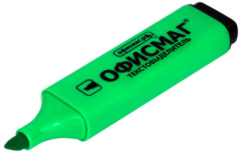 Текстовыделитель ОФИСМАГ, ЗЕЛЕНЫЙ, линия 1-5 мм, 151204