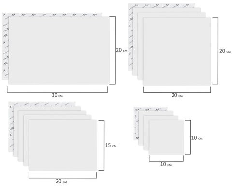 Холсты на картоне НАБОР 20 штук, 280 г/м2, грунт, 100% хлопок, BRAUBERG ART CLASSIC, 192431
