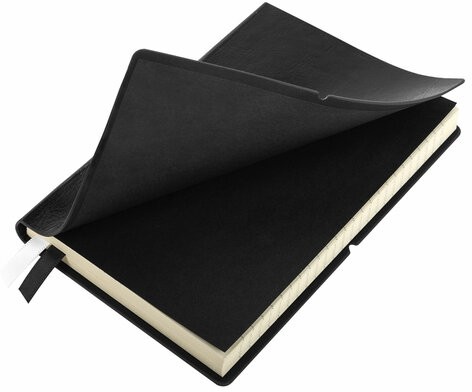 Блокнот МАЛЫЙ ФОРМАТ (100х150 мм) А6, BRAUBERG "Black Jack", 128 л., гладкий кожзам, резинка, клетка, черный, 125243