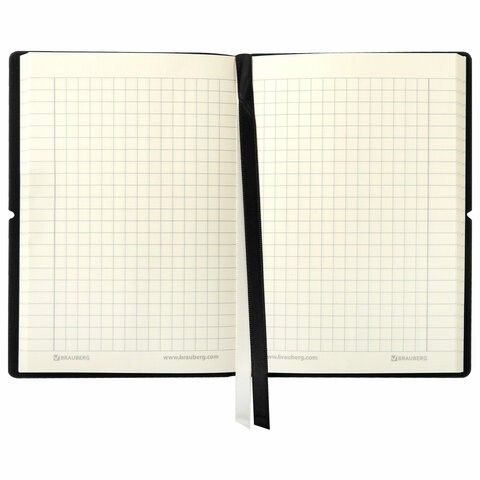 Блокнот МАЛЫЙ ФОРМАТ (100х150 мм) А6, BRAUBERG "Black Jack", 128 л., гладкий кожзам, резинка, клетка, черный, 125243